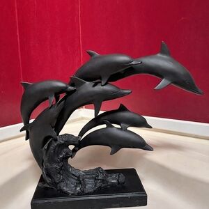 Black Dolphin Sculpture